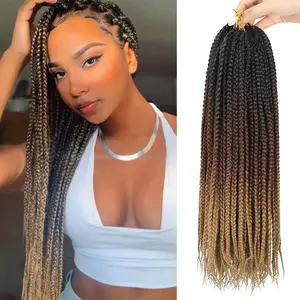 Crochet Box Braids Hair Pre-Looped Goddess Braids 7 Packs 3x Braiding Hair (18 Inch, 1B/30/27)
