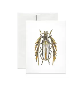 Feather Horned Longicorn Gold Foil Gift Card