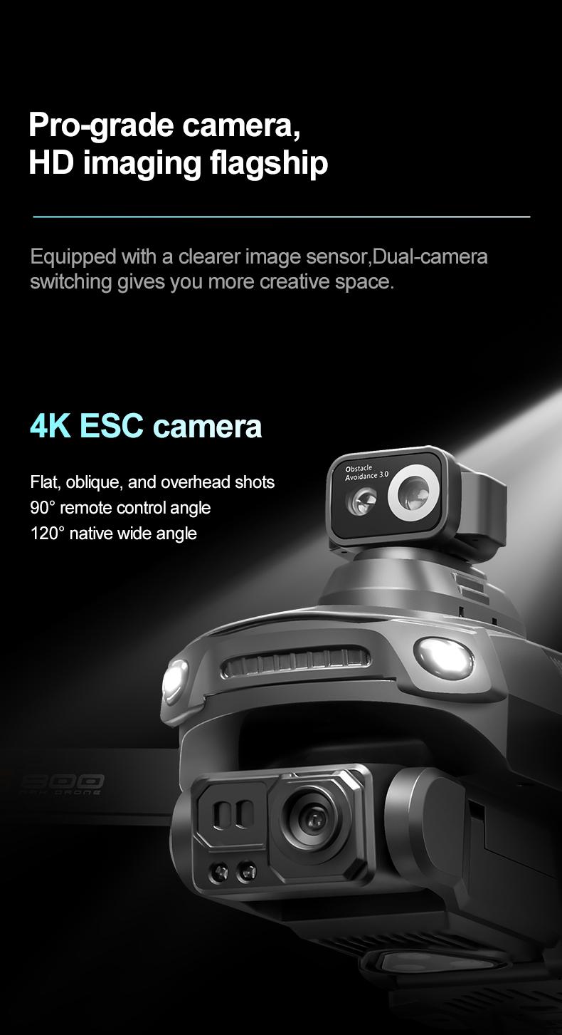 YCMDCGIE 4K ESC Camera Drone with Brushless Motor, Upgraded 4.5-Inch Screen, Foldable Drone, AI Obstacle Avoidance, GPS Smart Return, Gesture Photography, Intelligent Follow, Custom Waypoint Flight, Dual Battery with 50 Minutes Endurance