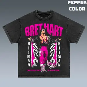 VINTAGE TEE | BRET HART, Prints Vintage T-Shirt, Wrestler Shirt, WWE Shirt, Graphic Tee Shirt, Unisex T-Shirt, Gift For Him, Crewneck Short Sleeve Shirt, Shirt Trending Top Menswear Underwear