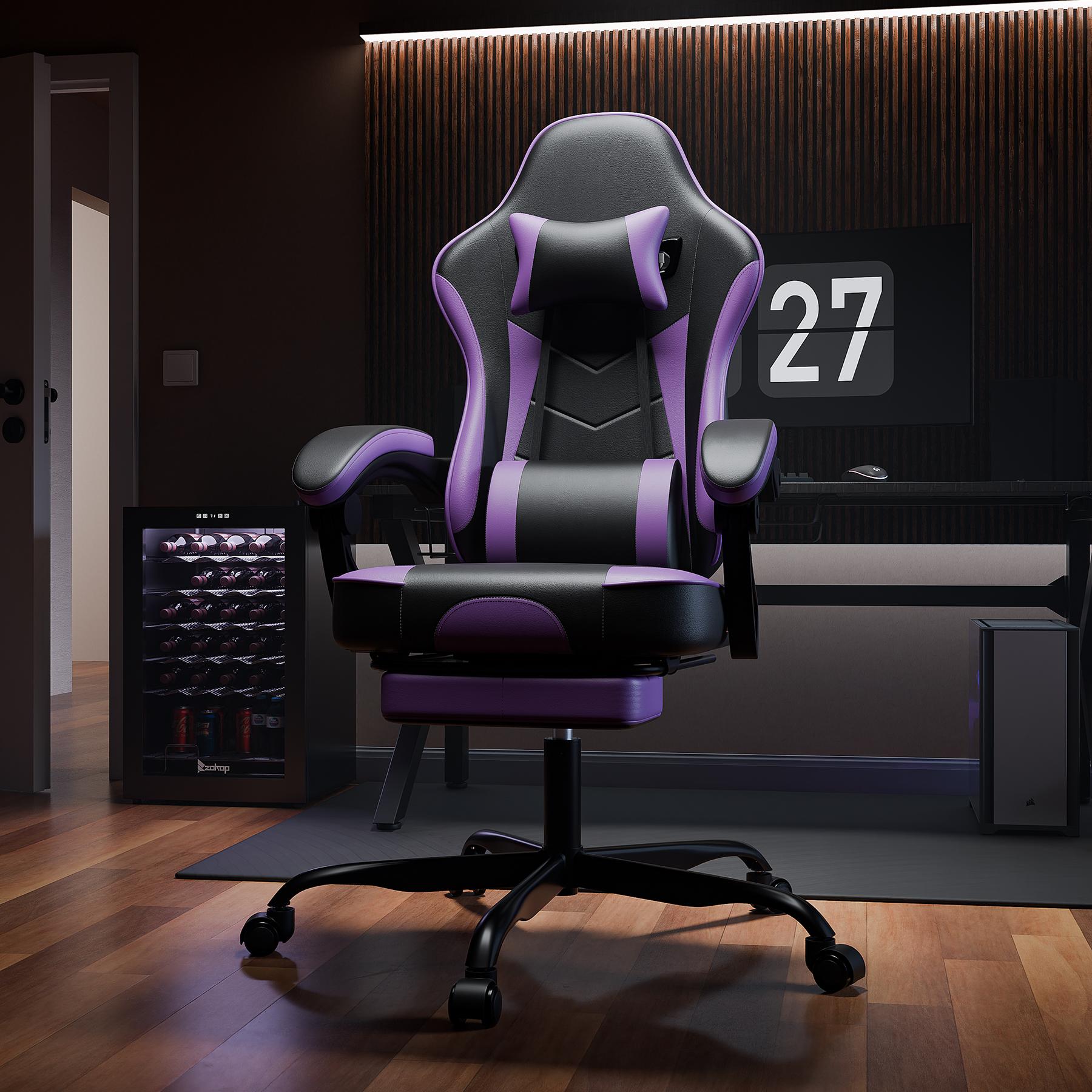 Video Game Chair Gaming Chair with Footrest, Ergonomic Computer Chair with Headrest,Lumbar Support Comfy Chair Recliner with Headrest, Fixed Up Armrest, Height Adjustable with 360° Swivel, for Adults Video Game Chair Gaming Chair with Footrest, Ergonomic Computer Chair with Headrest,Lumbar Support Comfy Chair Recliner with Headrest, Fixed Up Armrest, Height Adjustable with 360° Swivel, for Adults