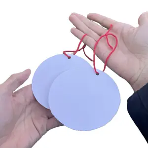Snowball Shape White Hanging Christmas Ornaments with Red String for Festive Decorations