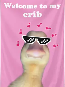 Welcome to My Crib Flag Funny Tapestry 2x3Ft Meme Banner Wall Hanging Tapestries for College Dorm Room Man Cave Parties Decoration