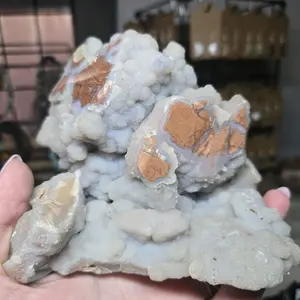 Druzy Grape Agate with Polished Cuts - Natural Stone Specimen for Collectors and Enthusiasts
