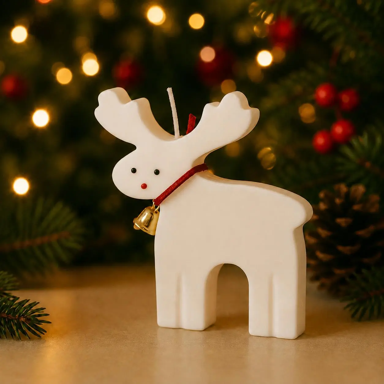 Christmas Reindeer Soy Candle | Handmade Holiday Candle | Scandinavian Christmas Decor
