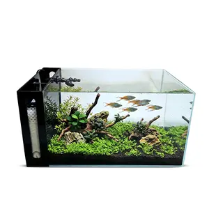 Ultra Low Iron Glass Crystal Fish Tank, Aquarium with Built-In Side Filter