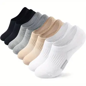 4Pairs Of No Show Sports Socks, Women's Shock-absorbing Low Top Sports Shoes, Invisible Lining, Ankle Invisible Running Socks No-Show Cotton
