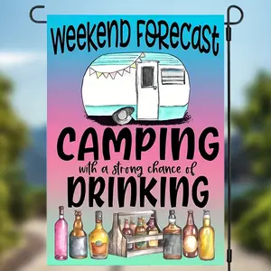 1pc Waterproof Camper Camping Flag - Durable & Attractive Yard Decor - Vibrant Double-Sided Garden, Lawn & Holiday Banner, 12X18-Perfect Outdoor Home Accent