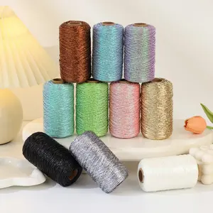 1mm Iridescent Lurex Core-Spun Yarn, Shiny Glitter Crochet Thread, Sparkle Metallic Knitting Yarn for DIY Bag Making, Handicrafts & Accessories