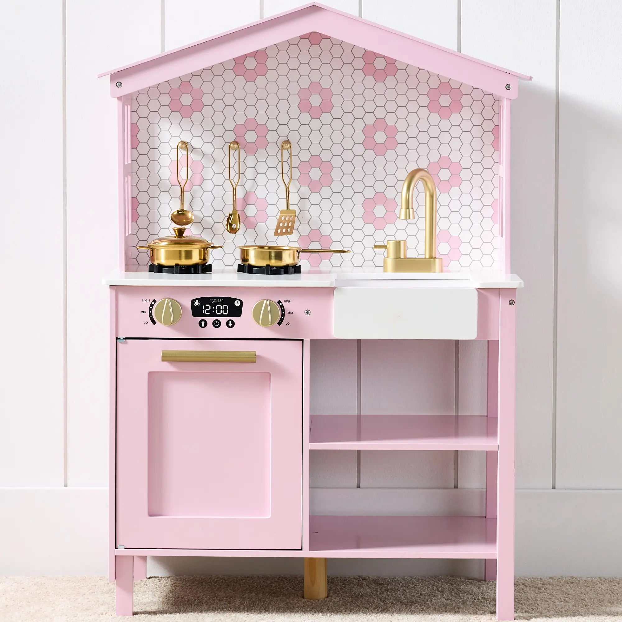 Best Choice Products Pretend Play Wooden Farmhouse Kitchen Set w/ Storage, Clicking Knobs, 5 Accessories Best Choice Products Pretend Play Wooden Farmhouse Kitchen Set w/ Storage, Clicking Knobs, 5 Accessories