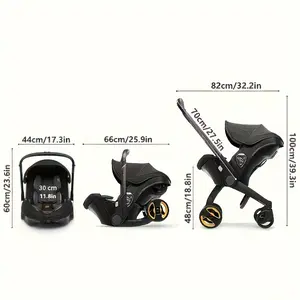Baby Stroller Car Seat Infant Cradle Carriage Bassinet Cart Portable Travel System with 44cm x 66cm x 82cm Dimensions for Safe and Comfortable Journey