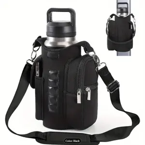Quality Magnetic Fitness Mug Bag - Insulated Crossbody Backpack for Sports Bottles, Cell Phones & Cards, Large Capacity, Anti-Touch, Black, Portable & Secure Design with Multiple Compartments, Antitouch Material