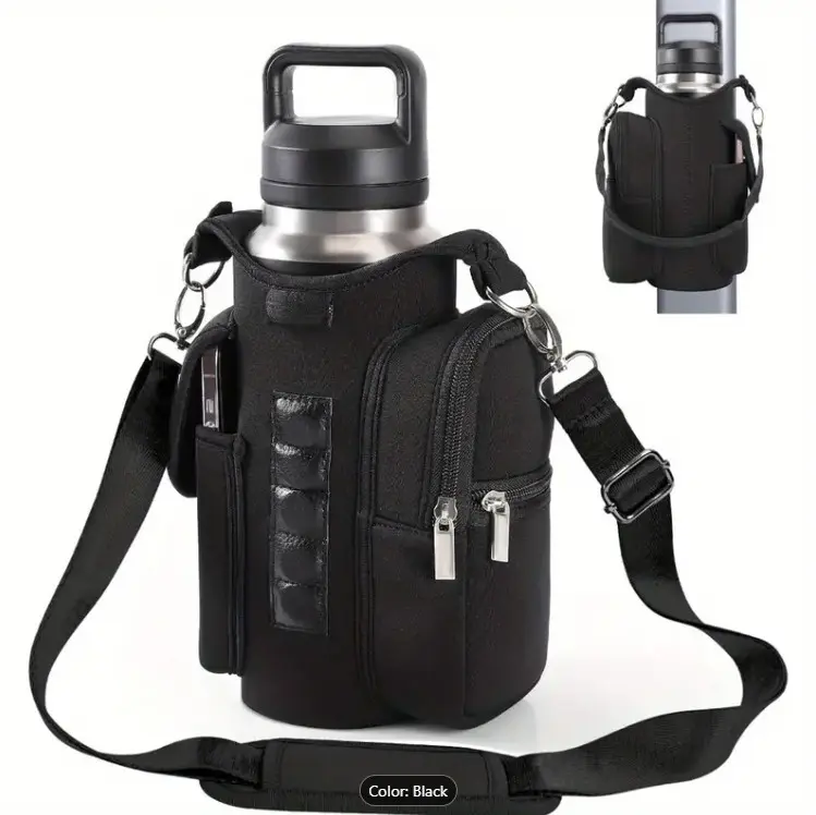 Quality Magnetic Fitness Mug Bag - Insulated Crossbody Backpack for Sports Bottles, Cell Phones & Cards, Large Capacity, Anti-Touch, Black, Portable & Secure Design with Multiple Compartments, Antitouch Material