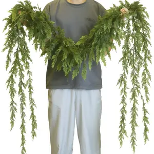 Realistic Pine Leaf Vine Decor, Hot Selling Hotel Home Decoration, 2.7m Vine Ring, Party & Holiday Decor, Modern Design, Durable Material, Artificial Ivy Vine