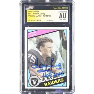 Howie Long Oakland Raiders Autographed 1984 Topps #111 CGC Authenticated Auto 10 Rookie Card with "HOF 2000" Inscription - Fanatics Authentic Certified