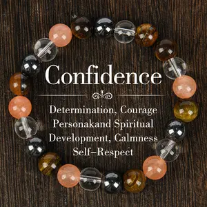 1PC Solar Plexus Chakra Healing Crystals Beads Band With Tiger Eye For Stress Relief Bracelet, Men And Women's Confidence And Self-Esteem Jewelry Gift - Homeopathic Solid Format