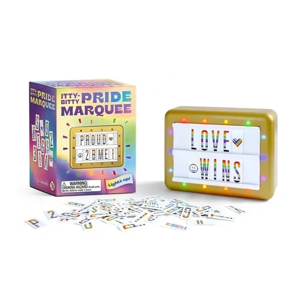 Itty-Bitty Mini Pride Marquee Sign - LED Lights, Rainbow Lights, Displayable Decor Item by Running Press (General Merchandise)