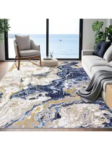 【Christmas Gift】Abstract Marble Rug, Modern Boho Marble Pattern Area Rug, Washable Rug Soft Luxury Rug, Ideal For High Traffic Areas In Living Room Bedroom Kitchen Dining