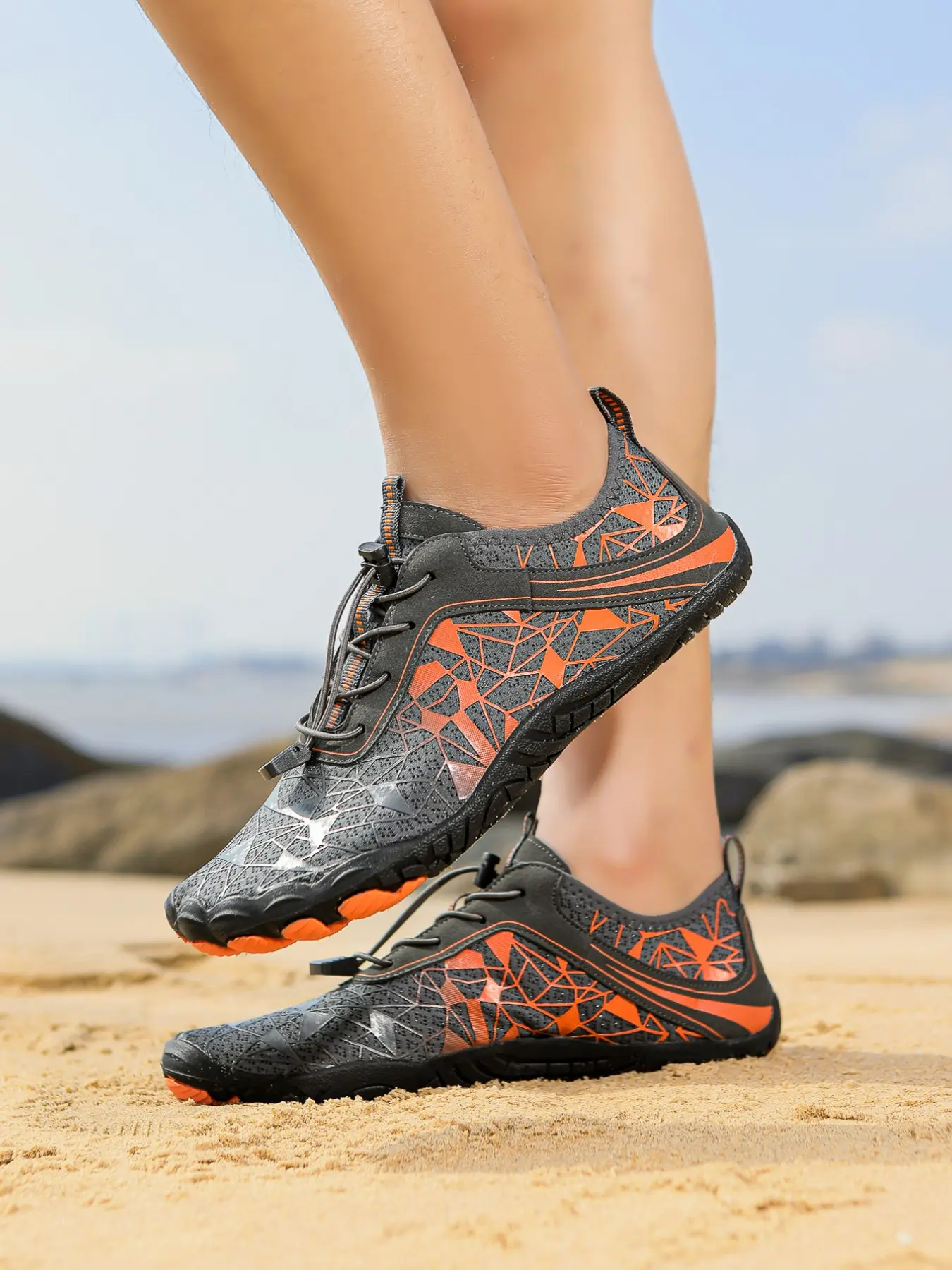 Men's Outdoor Water Shoes, Breathable Mesh, Quick-Dry, Anti-Slip, Durable, Ideal for Beach, Hiking, Water Sports, Couples' Footwear, Sporty Water Shoes