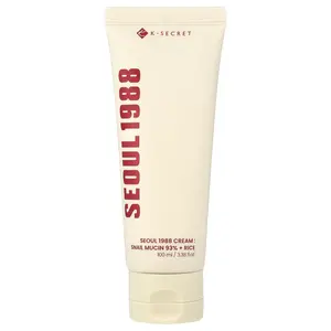K-Secret Seoul 1988 Cream, Snail Mucin 93% + Rice, 3.38 fl oz (100 ml)