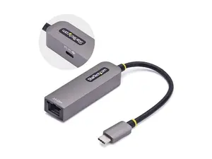 Startech 2GPD3USBCETHERN 2.5GbE USB-C to Ethernet Adapter- 100W PD Pass-Through, NBASE-T NIC, USB 3.0 Type-C 2.5-1G Multi Speed Network, Thunderbolt Compatible, Windows & Mac - Space Gray