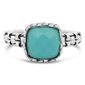 Tiffany Kay Studio Sterling Faceted Turquoise Purl Knit Ring