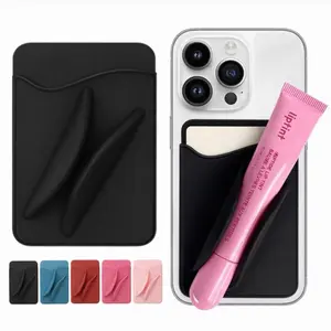 GripiGloss - Wallet & Lip Case | Silicone Suction Cup Phone Wallet & Lipstick Holder | Phone Card Holder  | Lip Phone Case | Card Slot Phone Accessories