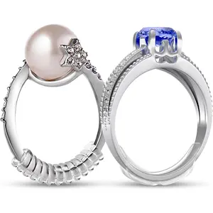 Ring Sizers for Loose Rings - 8 Easy-Clip Ring Adjusters and 6 Coil Adjusters - Ring Guards for Women and Men