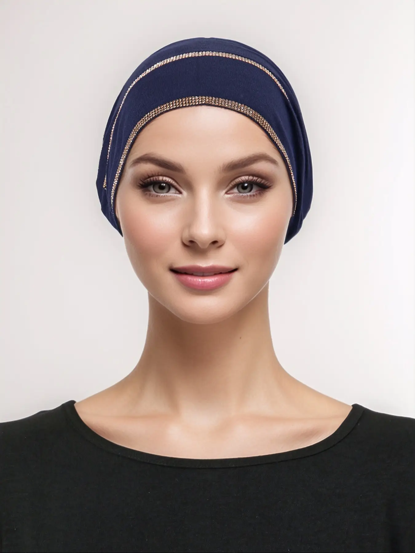 Women's Elastic Adjustable Headscarf Hat, Single Color Drawstring Design, Perfect for Ramadan & Eid, Fashion Accessory for All Occasions