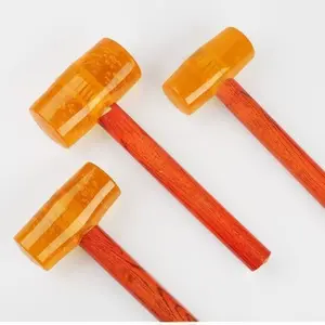 Multifunctional Rubber Hammer with Plastic Head, Wooden Handle, Transparent Design, Ideal for Construction & Installation Tasks, Rubber Mallet