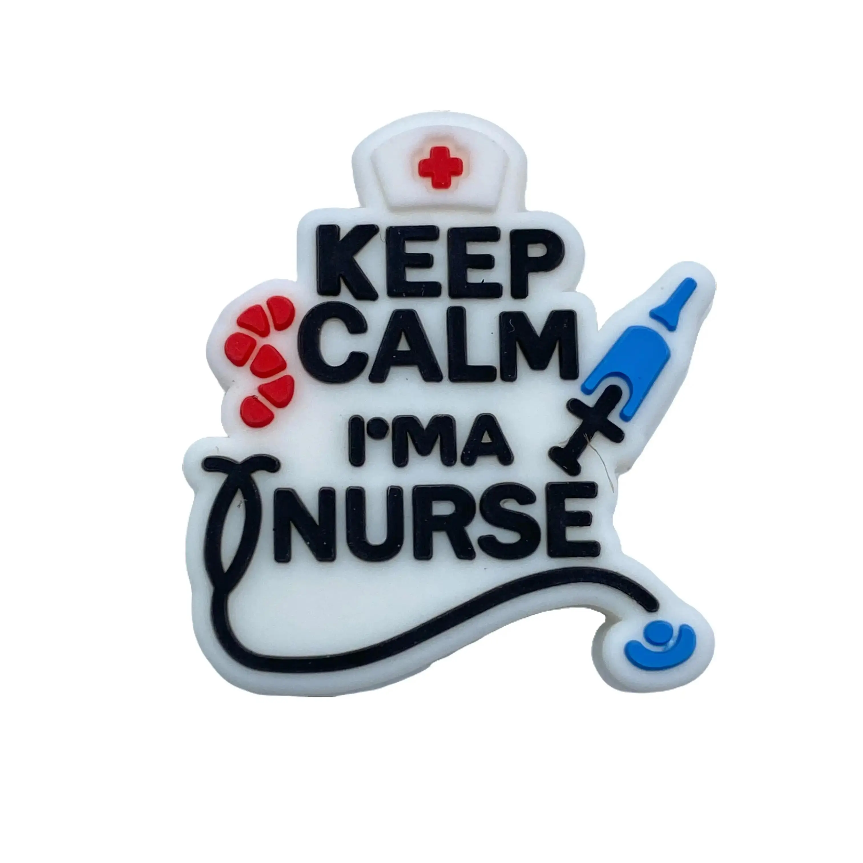 1pc Keep Calm I'm A Nurse Silicone Focal Beads | Nursing Craft DIY Supplies Beadable Pens