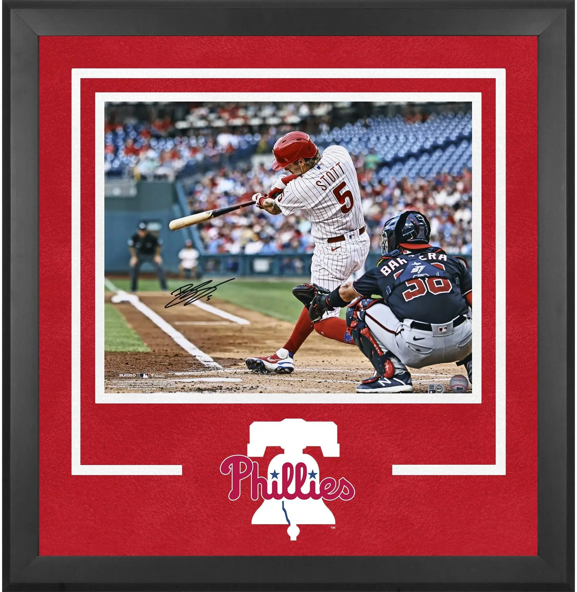 Bryson Stott Philadelphia Phillies Deluxe Framed Autographed 16" x 20" Hitting Photograph - Fanatics Authentic Certified