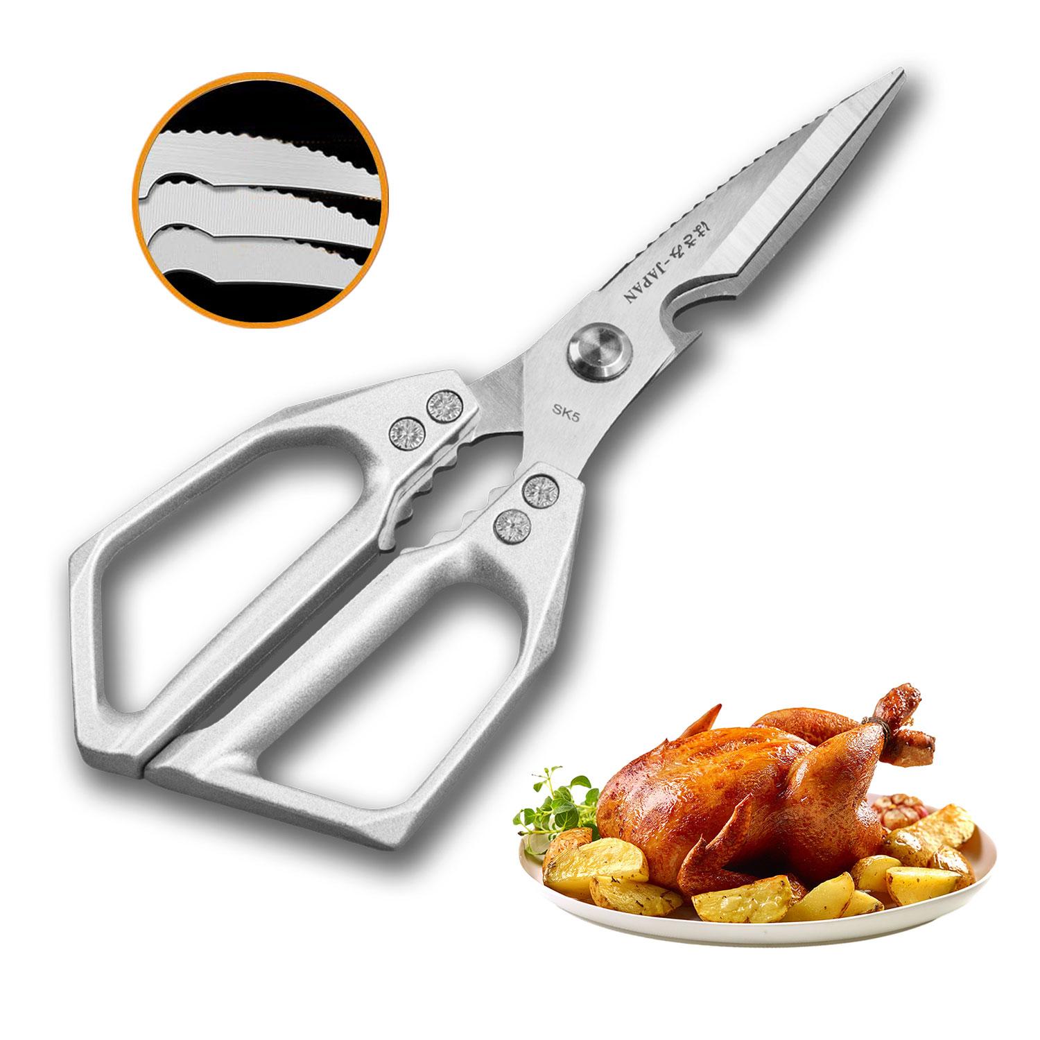 Kitchen Scissors All Purpose, Stainless Steel Heavy Duty Kitchen Shears, Dishwasher Safe Poultry Scissors for Chicken Bones, Meat, Fish & Vegetables, Sharp Japanese Cooking Scissors, Gift