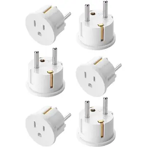 Bates- European Travel Plug Adapter, 6 Pack, Type E/F, European Plug Adapter, US to Europe Plug Adapter, Adapter for Europe Plug, US to EU Plug Adapter, Travel Adapter Europe, Plug Adapter Europe