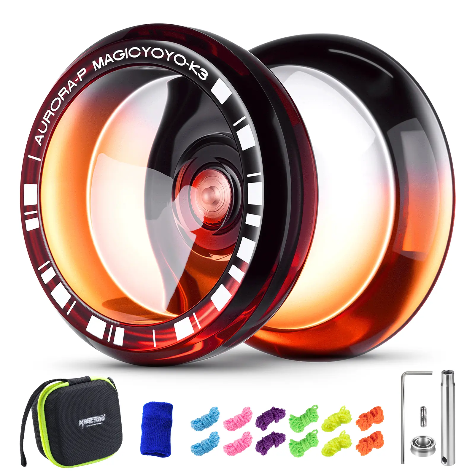 MAGICYOYO K3 Wide Body Dual-Purpose Plastic Butterfly Design Yo-Yo - Responsive-Unresponsive Spinning Toy for 8-12/10-12 Years Beginners & Advanced Players, Toys for Boys, with 12 Strings, Storage Bag, Finger Spin Aid