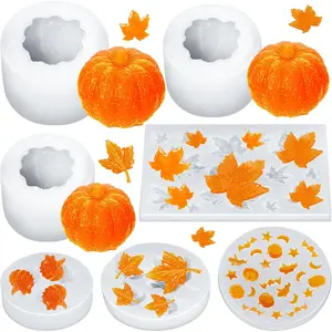 7 count Pumpkin Candle Molds - Halloween & Thanksgiving  Molds for DIY Craft Making Decoration Supplies