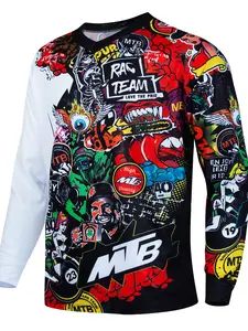 MTB New Long Sleeve Sports Shirt Downhill Jersey Enduro Motocross Shirt Polera Mtb Jersey Mountain Bike DH Quick Drying T-Shirt Training Shirt