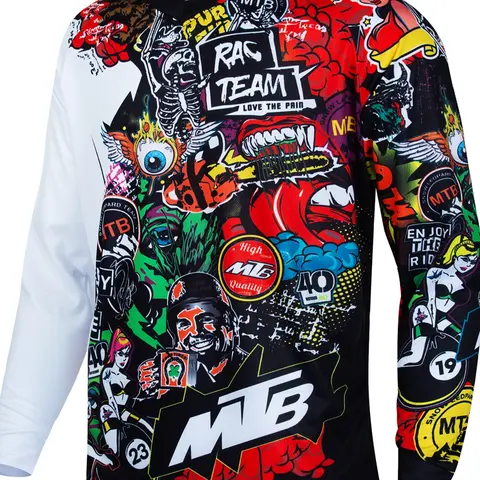 MTB Long-Sleeve Cycling Jersey, Quick-Drying Downhill & Enduro Mountain Bike Shirt, Breathable Training Sports Top, Cycling Apparel