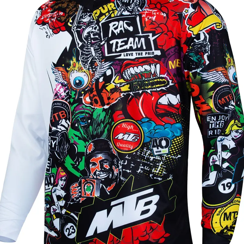 MTB Long-Sleeve Cycling Jersey, Quick-Drying Downhill & Enduro Mountain Bike Shirt, Breathable Training Sports Top, Cycling Apparel