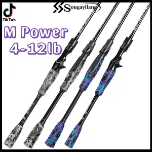 Sougayilang 2 Sections M Power Fishing Rod 5ft/6ft Line Weight 4-12lb, 7-21g Lure Weight Spinning/Casting Tackle for Saltwater Outdoor Fishing