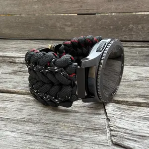 Paracord Watchband compatible with Samsung Galaxy Watch Ultra, Galaxy Watch 8, Galaxy Watch 7, Galaxy Watch 6, Galaxy Watch 5, Galaxy Watch 4, Galaxy Watch 3 (watch not included).