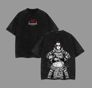 "The First Hokage" Hashirama Senju Founding "Konoha" x Naruto Anime Double Printed Washed Tee Unisex Oversize Anime Manga Lightweight Cotton T-Shirt, Gift For Anime Fan Lover , Hashirama Fan