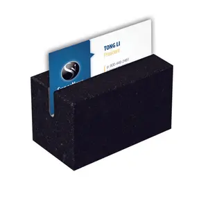 Jet Black Granite Business Card Holder