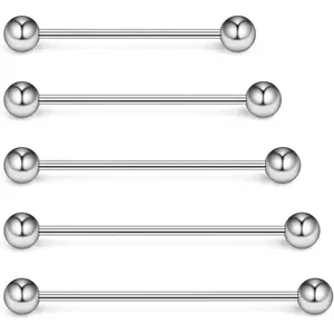 5-10PCS 16 Gauge Mix Sizes Industrial Barbell Cartilage Earring Body Piercing Jewelry 28mm 32mm 35mm 38mm 40mm