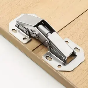 20pcs Hidden Cabinet Door Hinges, Frameless Surface Mount Concealed Hinges, Suitable for Cabinet Doors, Dressers, Pantries, Metal with Polished Finish