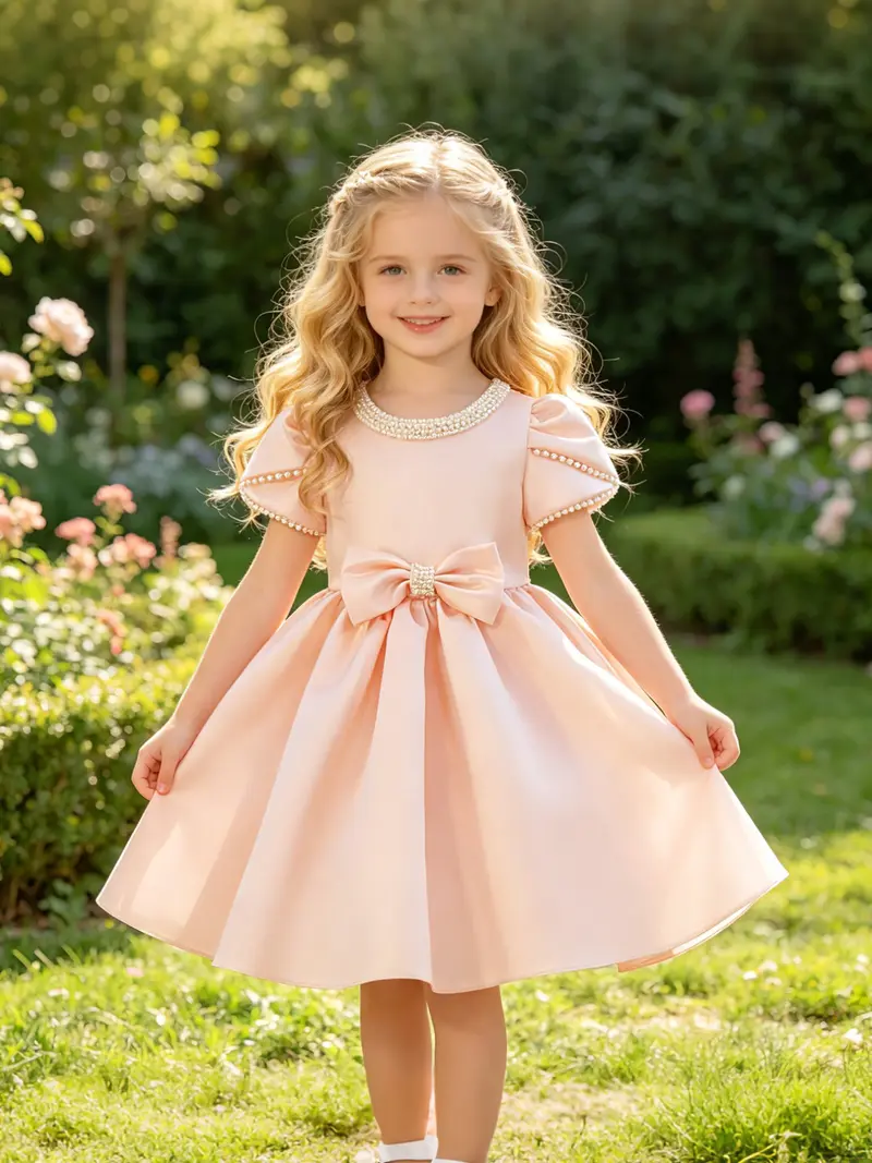champagne dresses multi layer princess embroidered Olive Floral Embroidered Collection Dress 6 main image 1