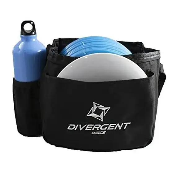 Divergent Discs Beginner Disc Golf Bag, Affordable for Casual Players, with Divider, Main Compartment for Personal Items, Water Bottle Pouch, Putter Pouch, Zippered Disc Pouch