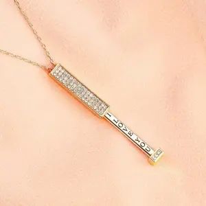 'I Love You' Necklace, 3D Engraved, Necklace with Secret Message, Gift for Women