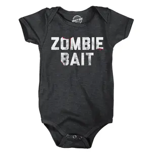Zombie Bait Baby Bodysuit Funny Sarcastic Halloween Graphic Novelty Jumper For Infants Funny Baby Onesies Halloween Clothes for Baby Funny Zombie Onesie Novelty Onesie Black -