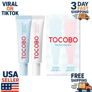 TOCOBO Sun Care Mini Duo 10ml x 2 – Korean Sunscreen Set, Lightweight SPF Protection, Travel Size Face Sunscreen Duo, Hydrating UV Defense, No White Cast Daily Sun Care for All Skin Types
